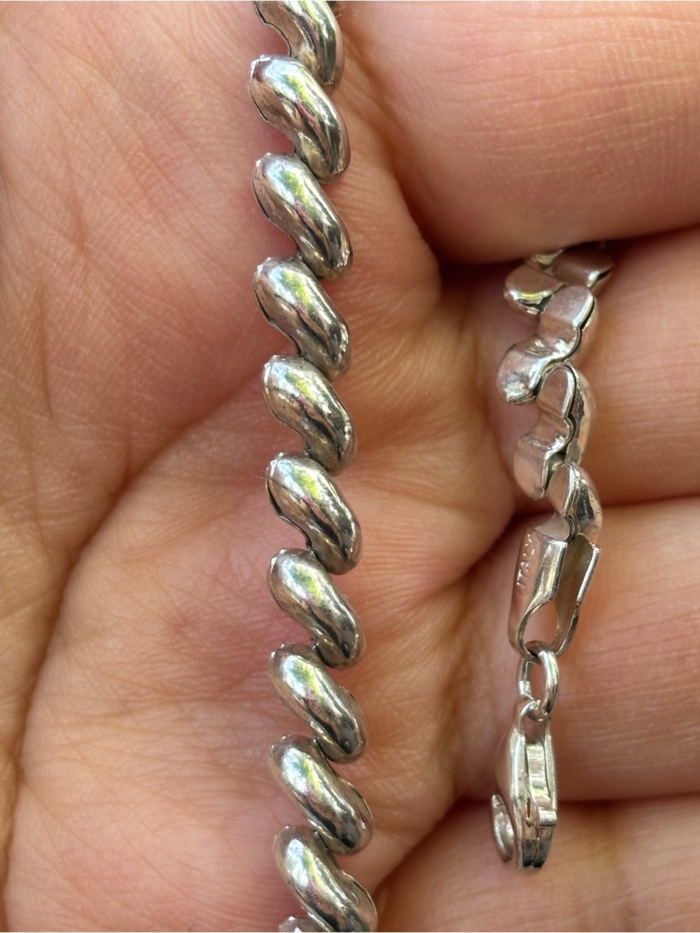 Vintage 925 Sterling Silver San Marco Bracelet 7” Italy Link Bracelet